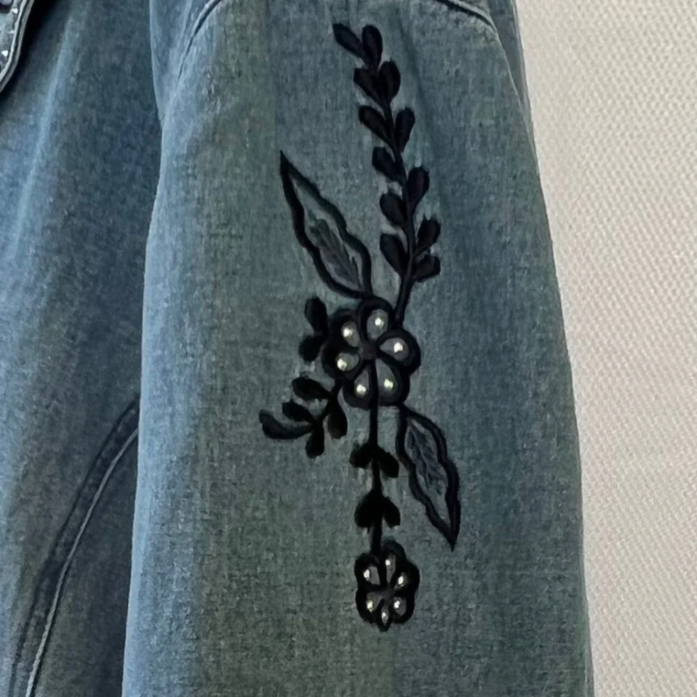 DG2 Diane Gilman Light-wash Women's Denim Blazer - Picture 4 of 16